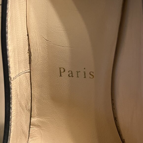 Christian Louboutin Alta Campus Heels Black Size 37.5 Peep Toe Red Bottoms - Picture 11 of 14